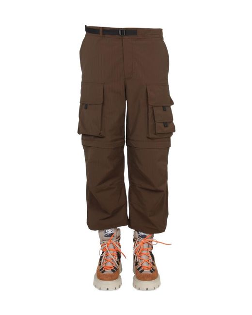 MSGM Brown High Waist Cargo Pants for men