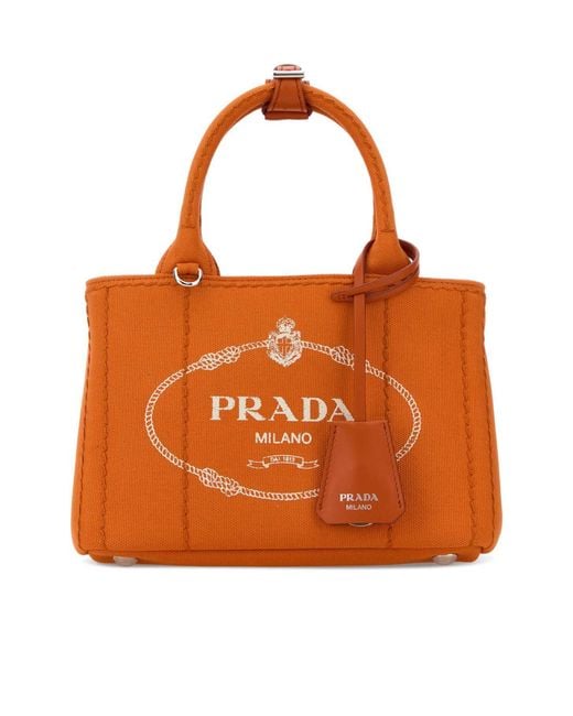 Prada Orange Jardinière Tote Bag