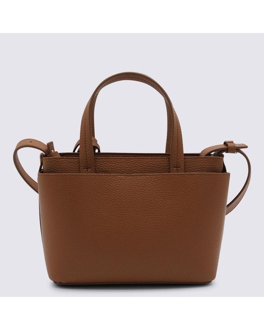 Fabiana Filippi Brown Logo Printed Tote Bag