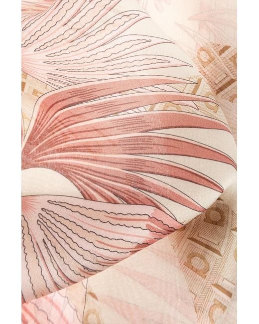 Ferragamo Pink Ferragamo Patterned Print Scarf