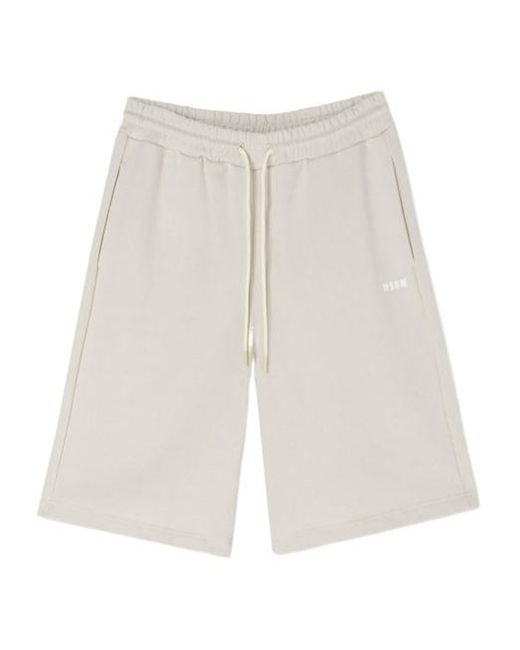 MSGM White Drawstring Track Shorts for men