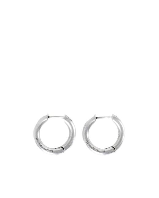 Ann Demeulemeester White Hoop Earrings