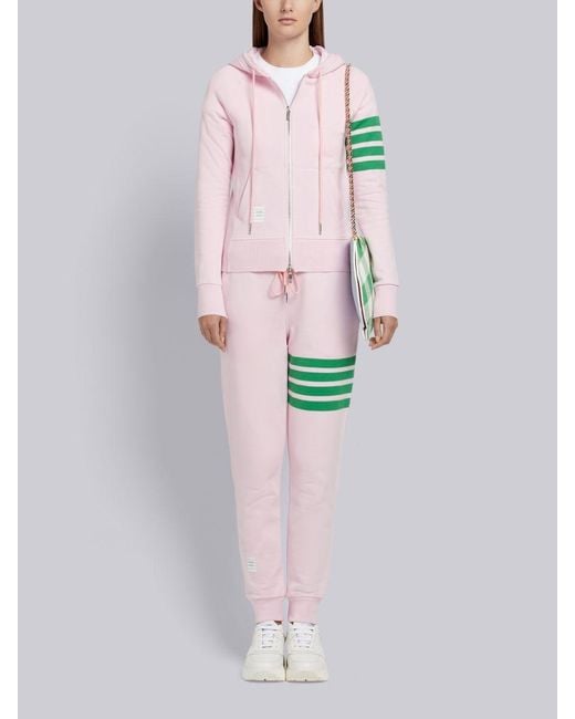 Thom Browne Pink Classic 4-Striped Hooded Casual Jacket