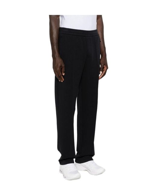 Emporio Armani Black Pleat Detailed Straight Leg Pants for men