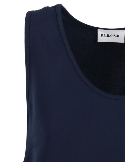 P.A.R.O.S.H. Blue Sleeveless Top