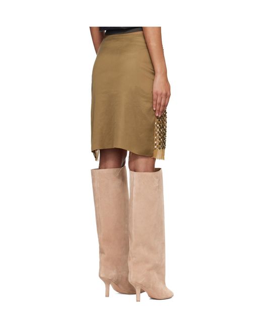 Edward Cuming Natural Hand-Emroidered Sequined Midi Skirt