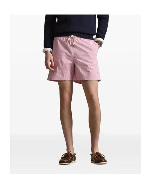 Polo Ralph Lauren Pink Traveler Mid Swim Shorts for men
