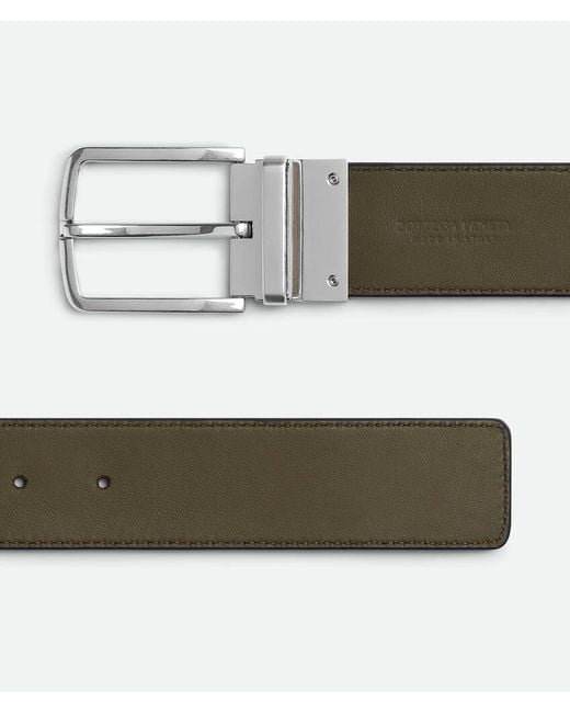 Bottega Veneta Black Intrecciato Buckle Belt for men