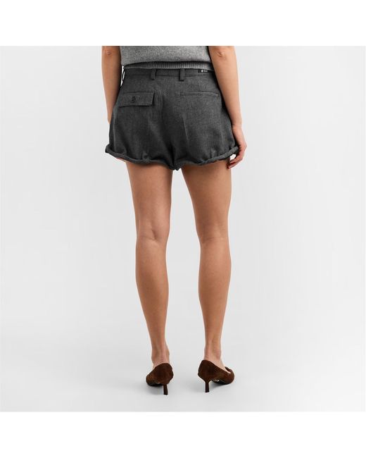 Prada Gray Logo Patch Shorts