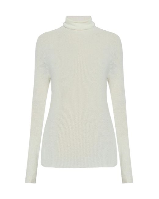 Fabiana Filippi White Turtleneck Knitted Jumper