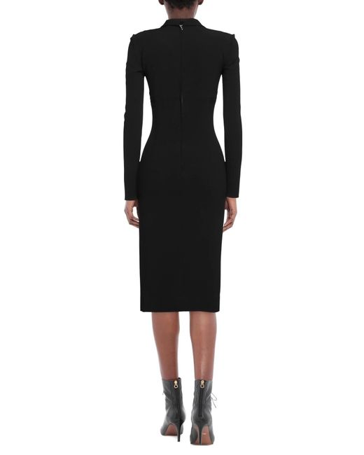 Dolce & Gabbana Black Solid Color Stretch Slim-Fit Dress