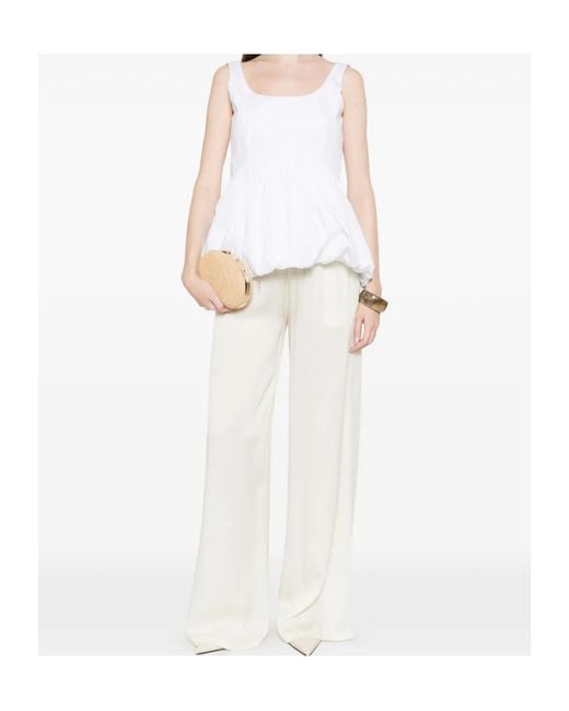 Fabiana Filippi White Straight-Leg Trousers