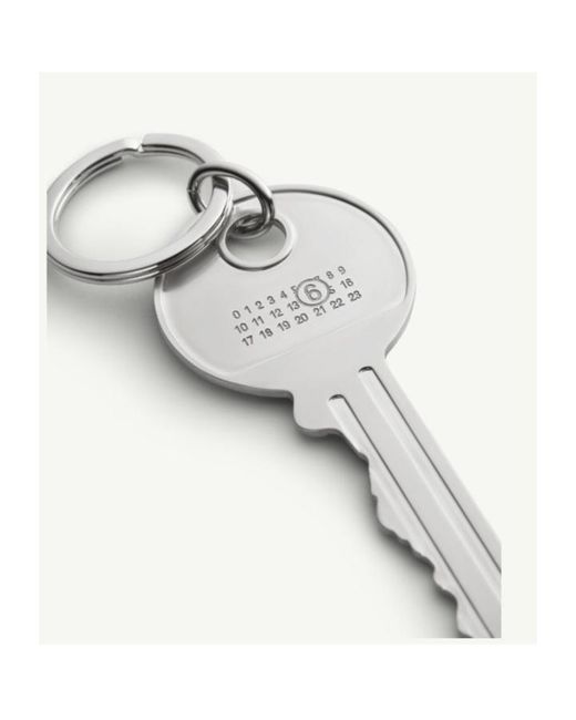 MM6 by Maison Margiela White Engraved Detail Key Keyring for men