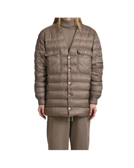 Moncler Brown Moncler Rick Owens V-Neck Padded Jacket for men