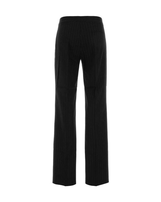 ANDAMANE Black Striped Casual Pants
