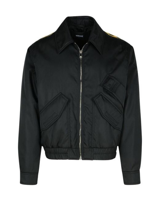 Versace Black Long-Sleeved Zipped Jacket for men