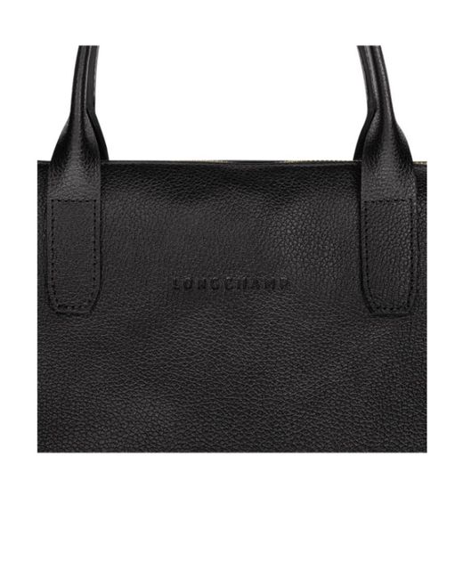 Longchamp Black Le Foulonna Leather Briefcase for men