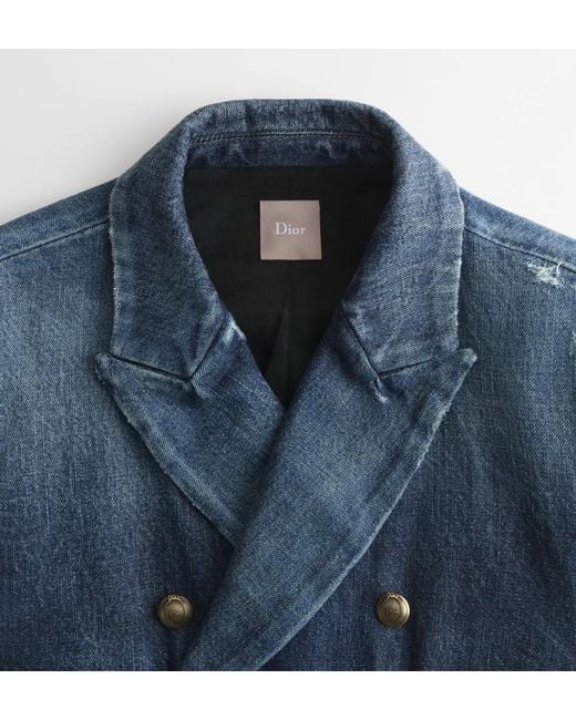 Dior Blue Cropped-Fit Bar Jacket for men