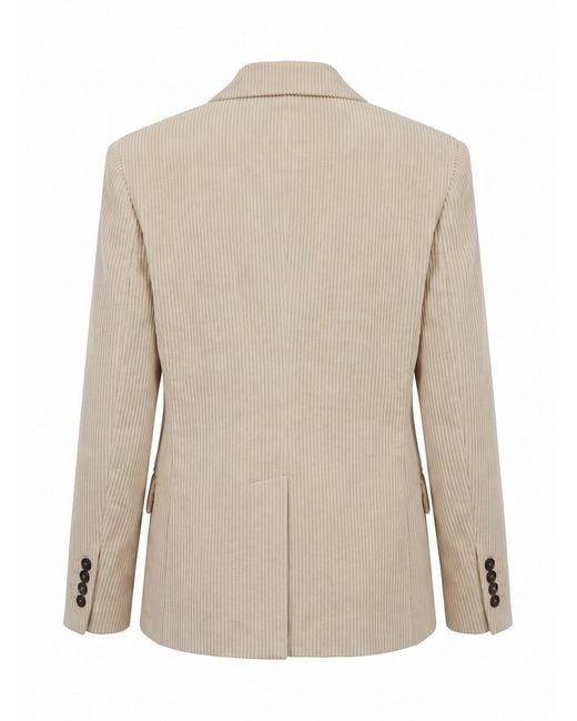 Brunello Cucinelli Natural Long-Sleeve Blazer