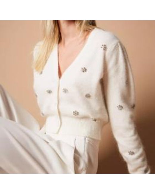 Twinset Natural Embroidered Angora Wool Blazer