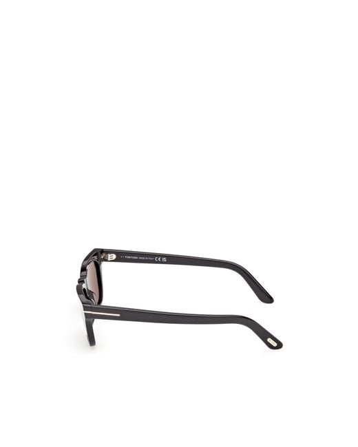 Tom Ford White Eyewear Penn Rectangular Frame Sunglasses for men