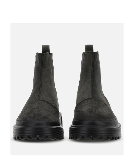 Hogan Black Chelsea Round-Toe Boots for men