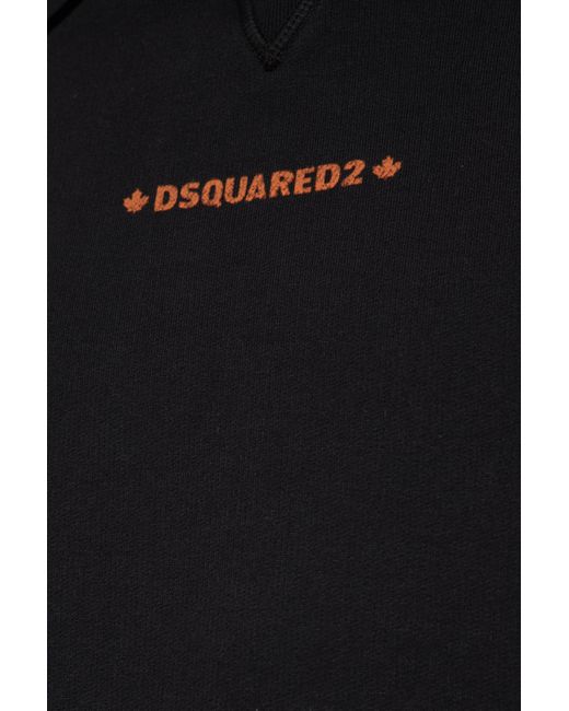 DSquared² Blue Logo Printed Drawstring Hoodie for men