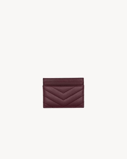 Saint Laurent Purple Cassandre Logo Plaque Card Case