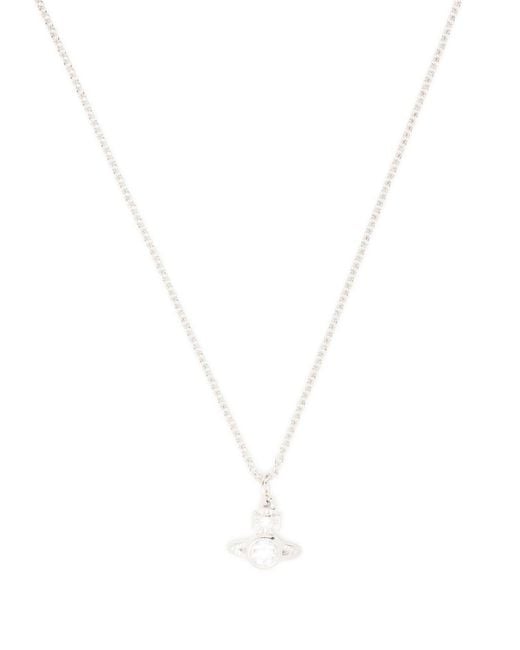 Vivienne Westwood White Orb Embellished Pendant Necklace