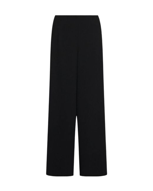 Marella Black Wide-Fit Envers Satin Trousers