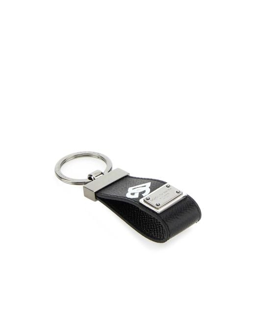 Dolce & Gabbana White All-Over Dg Printed Key Chain for men