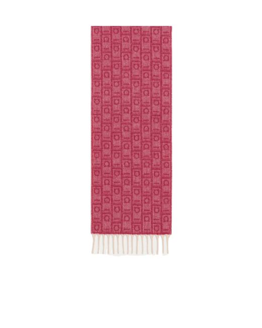 Ferragamo Pink Letter Pattern Scarf