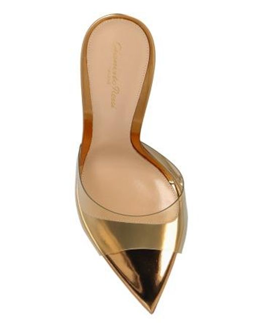 Gianvito Rossi White 120Mm Elle Metallic Pointed-Toe Sandals