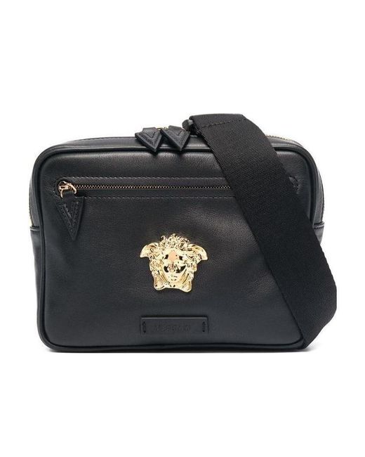 Versace Black Medusa Head Belt Bag for men