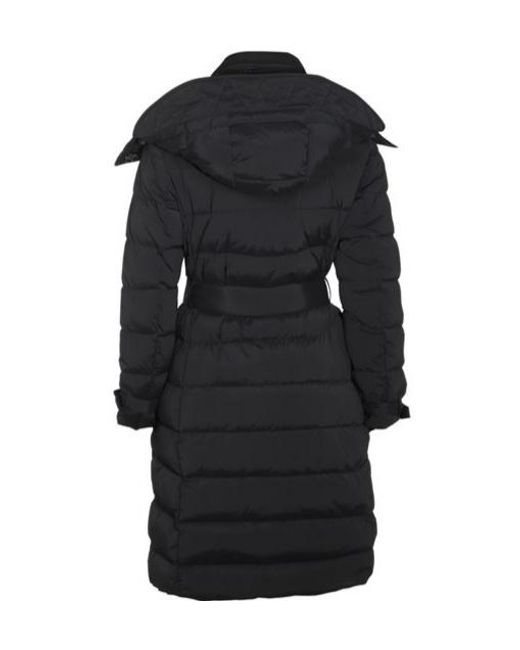 Burberry Black Hooded Quilted Belted-Waist Puffer Coat