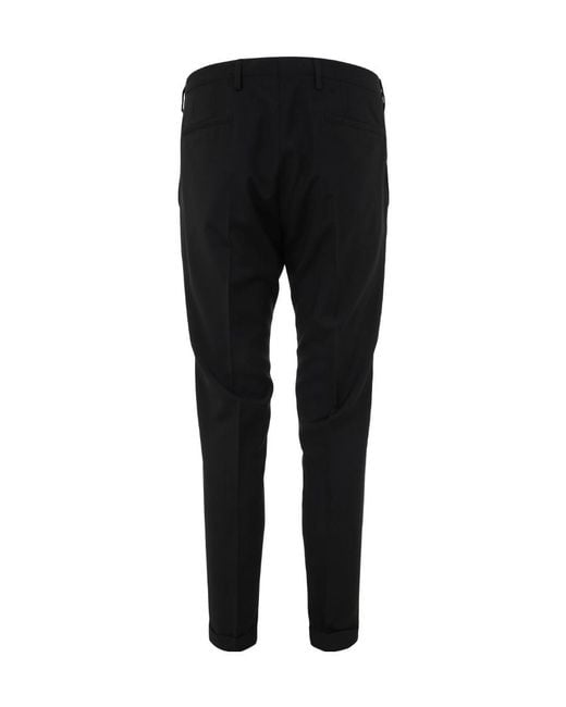 Paul Smith Black Mid-Rise Tapered-Leg Trousers for men
