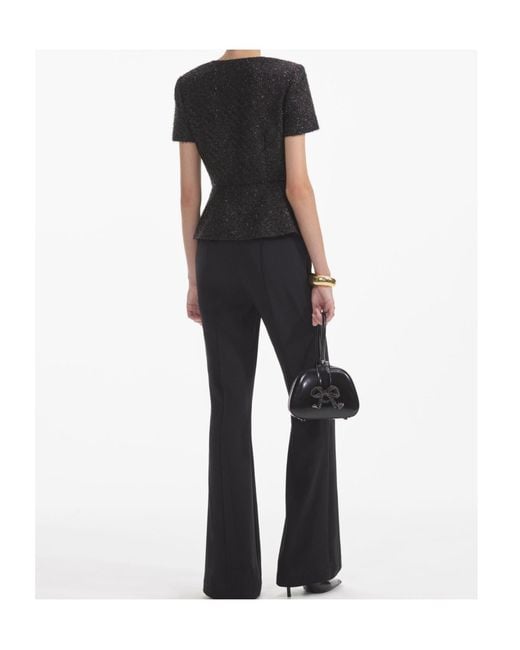 Self-Portrait Black Tinsel Bouclé Jumpsuit
