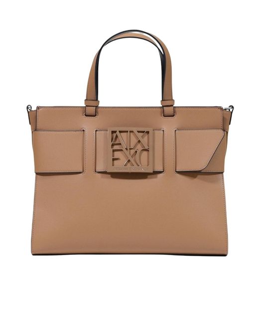 ARMANI EXCHANGE Brown Monogram Tote Bag