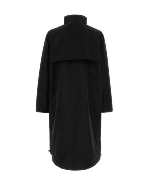 Entire studios Black Long Hooded Rain Jacket for men