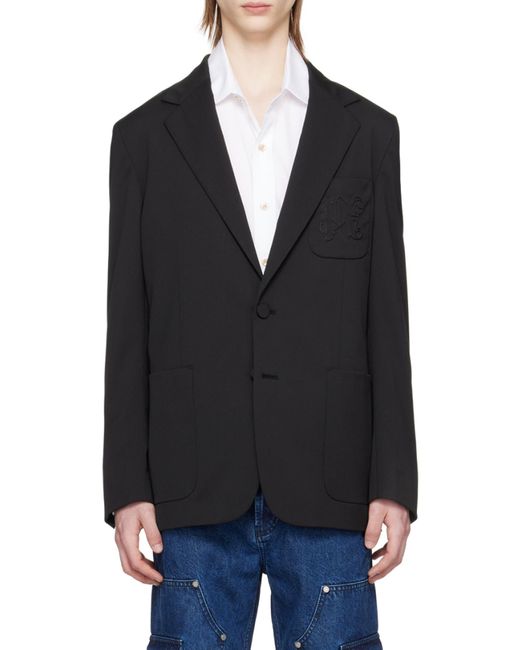 Palm Angels Black Single-Breasted Tailored Blazer for men