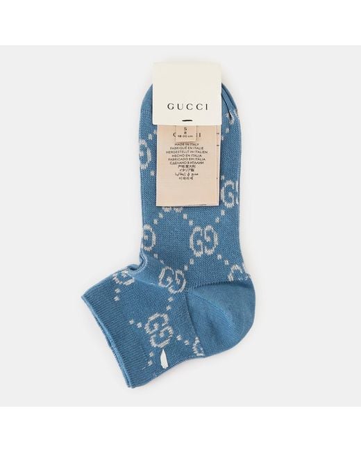 Gucci Blue Elegant And Versatile Socks