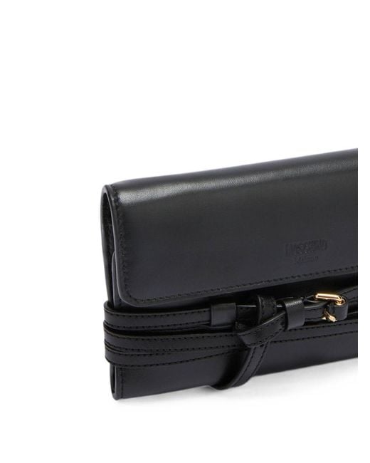 Moschino Black Buckle-Detail Wallet