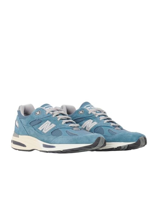 New Balance Blue 991V2 Lace-Up Sneakers for men