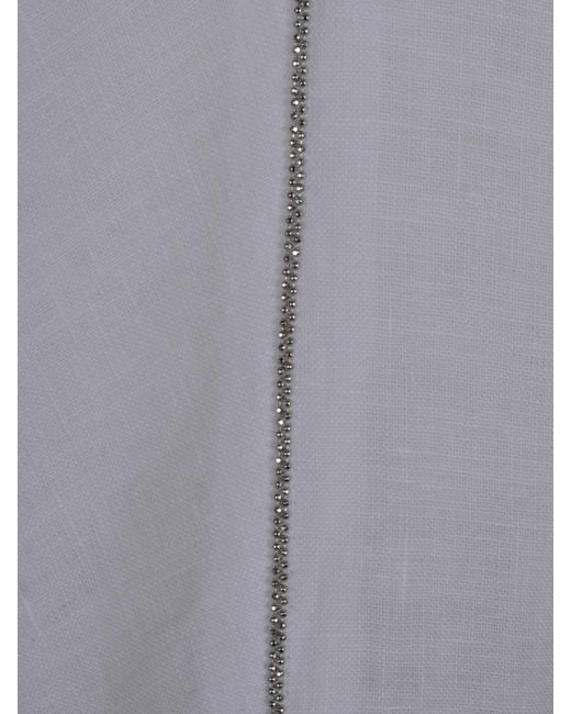 Peserico Gray Embellished Maxi Dress