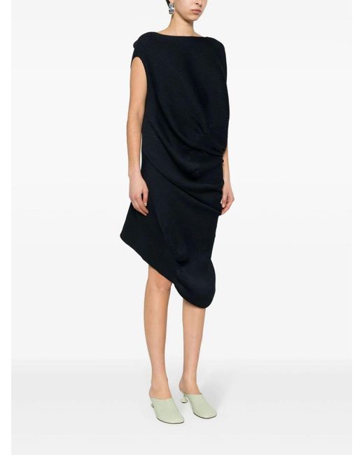 Issey Miyake Black Asymmetric Sleeveless Dress