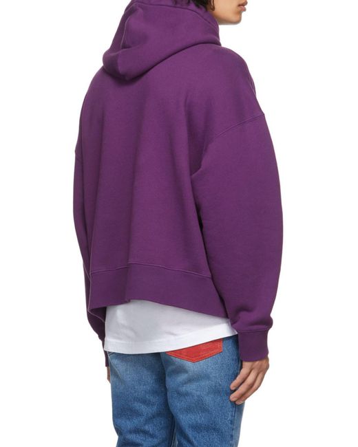 Palm Angels Purple Teddy Bear Logo Hoodie for men