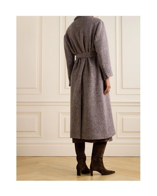 Brunello Cucinelli Brown Single-Breasted Belted Coat
