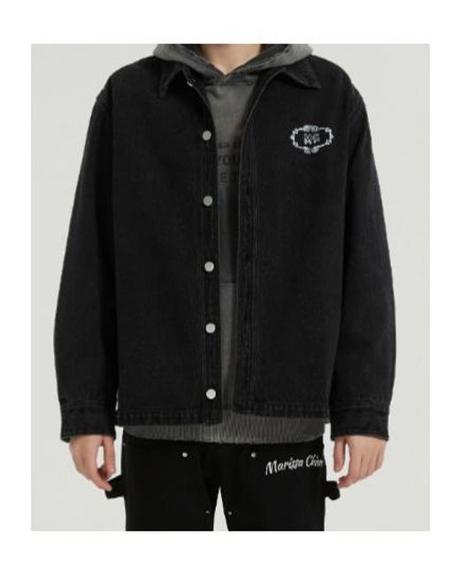 Marissa Chiara Black Long-Sleeved Denim Jacket for men