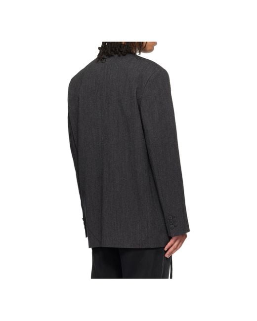 Wooyoungmi Blue Single-Breasted Long-Sleeved Suit Jacket for men