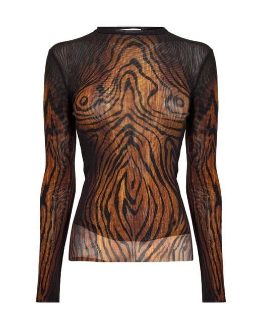 Jean Paul Gaultier Brown Printed Long Sleeve T-Shirt